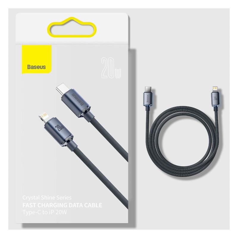 Καλώδιο Σύνδεσης USB 2.0 Baseus Crystal Shine USB C σε Lightning PD 20W 2m Μπλε
