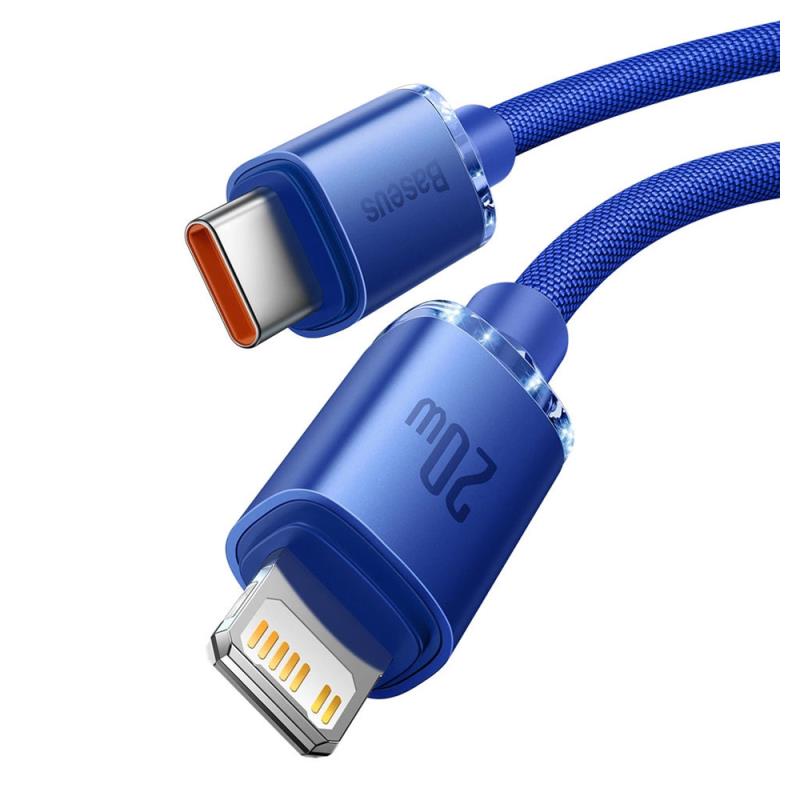 Καλώδιο Σύνδεσης USB 2.0 Baseus Crystal Shine USB C σε Lightning PD 20W 2m Μπλε