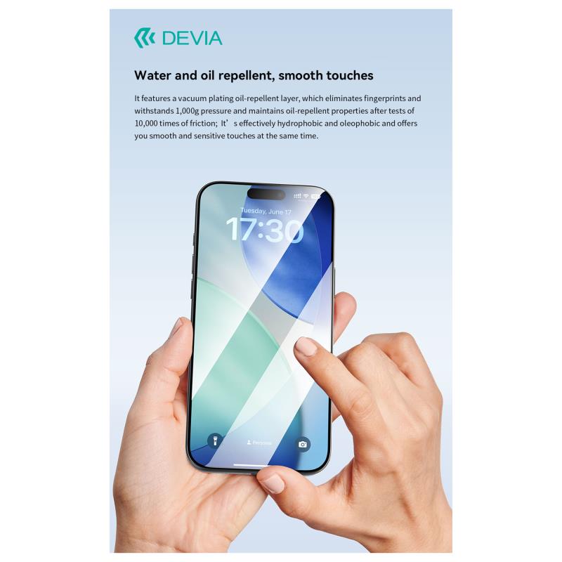Tempered Glass Full Face HD Devia Apple iPhone 17 Pro με Βοηθητικό Εργαλείο Van Μαύρο (1 τεμ.)
