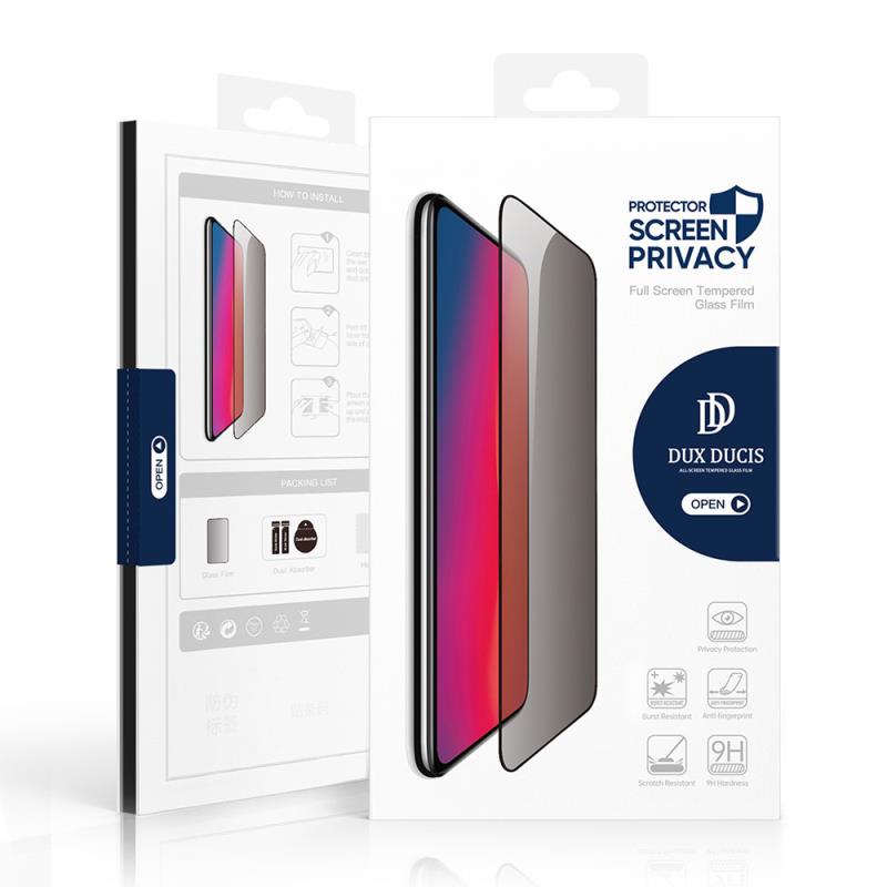 Tempered Glass Full Face Privacy Dux Ducis Apple iPhone 16 Plus Μαύρο (1 τεμ.)