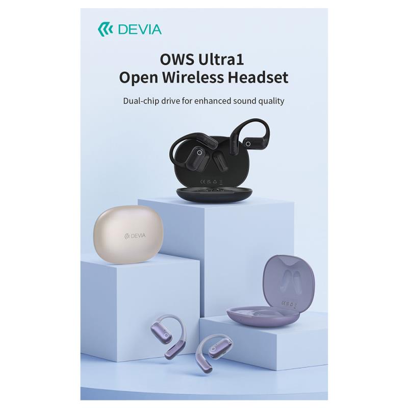 True Wireless Ακουστικά Bluetooth Devia EM043 OWS Ultra1 Open Χρυσό