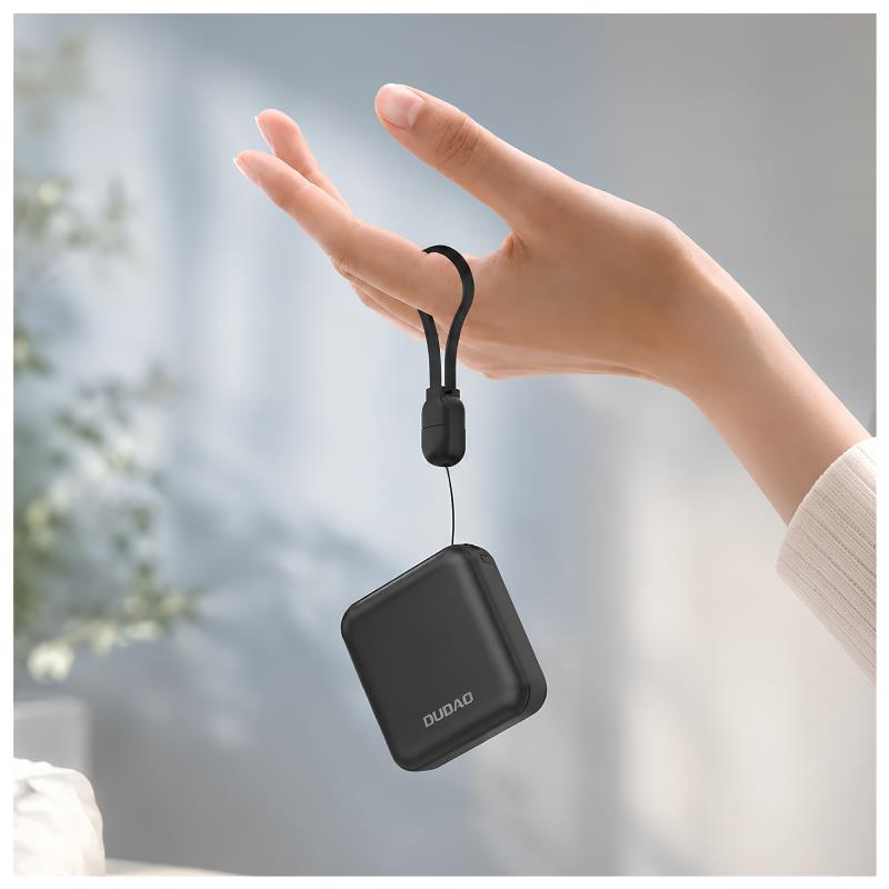 Φορτιστής Ανάγκης Dudao K22+ 22.5W 10000mAh PD GaN Ultra Mini με Λουράκι/ Καλώδιο Γκρι