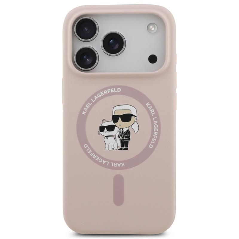 Θήκη Σιλικόνης Karl Lagerfeld Magsafe Apple iPhone 17 Pro Max Ring Karl & Choupette Ροζ