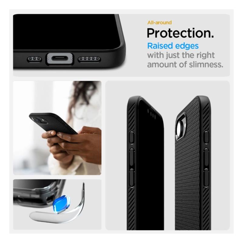 Θήκη Soft TPU Spigen Liquid Air Apple iPhone 16e Μαύρο
