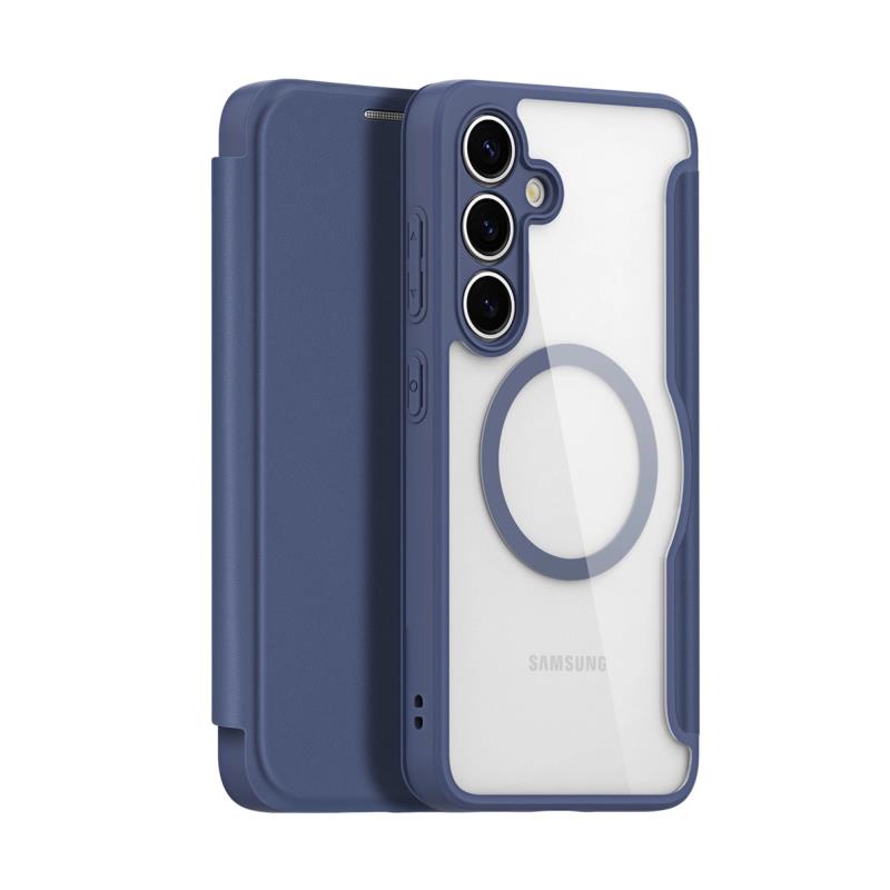 Θήκη Flip Dux Ducis Samsung Galaxy S25 5G Magnetic Wallet με Stand Skin X Pro Μπλε