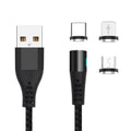 Καλώδιο Σύνδεσης USB 2.0 Maxlife MXUC-02 Magnetic Braided USB A σε Lightning & USB C & Micro USB 10W 1m Μαύρο