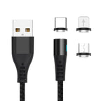 Καλώδιο Σύνδεσης USB 2.0 Maxlife MXUC-02 Magnetic Braided USB A σε Lightning & USB C & Micro USB 10W 1m Μαύρο