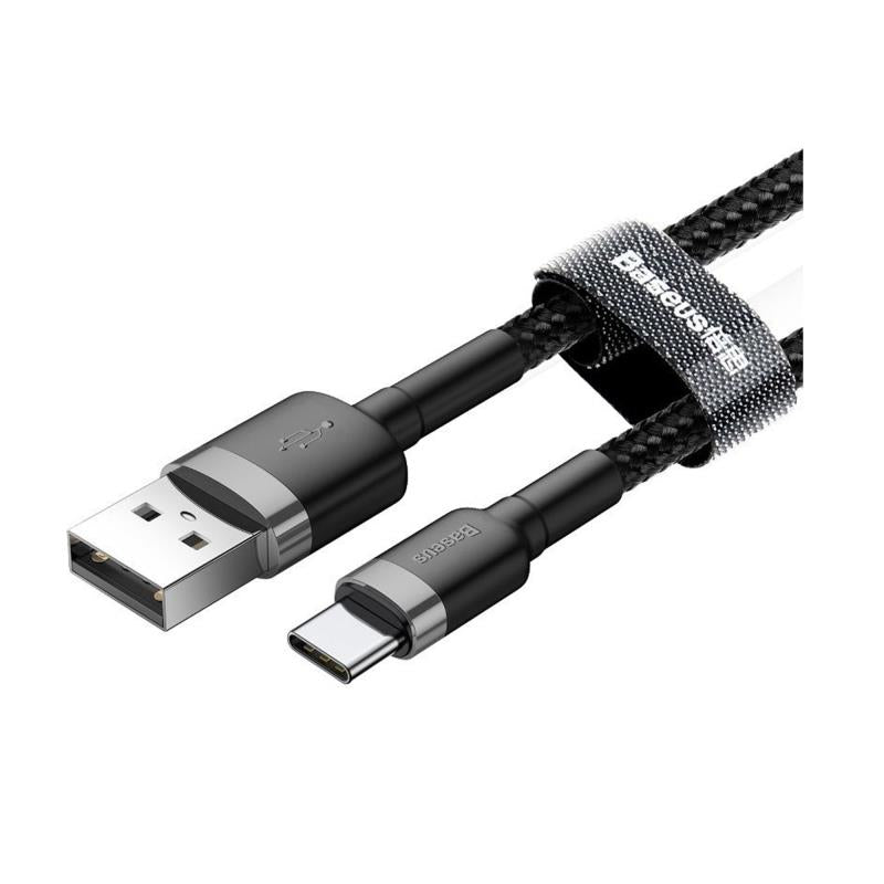Καλώδιο Σύνδεσης USB 2.0 Baseus Cafule USB A σε USB C 3A 1m 480Mbps Μαύρο-Γκρι