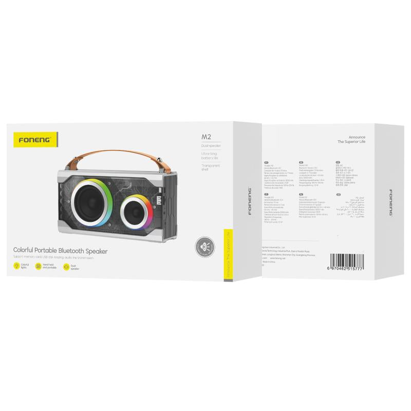 Φορητό Ηχείο Bluetooth Foneng M2 Colorful BT 5.1 5000mAh 15W Γκρι