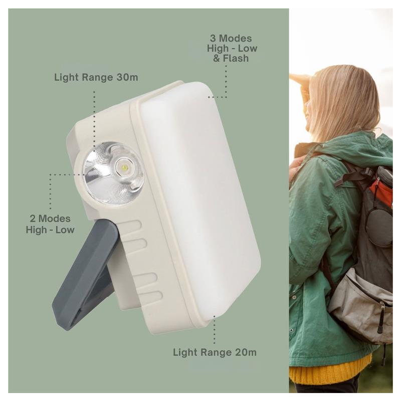 Επαναφορτιζόμενος Ηλιακός Φακός LED GSC 3W 1200mAh 290lm Λευκό