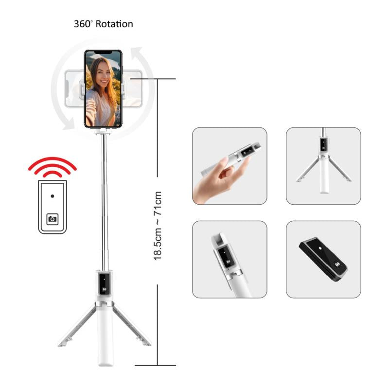Ασύρματο Selfie Stick & Τρίποδο Blavec Coco P04 με Τηλεχειριστήριο για Smartphones Πλάτους 65mm έως 95mm Λευκό