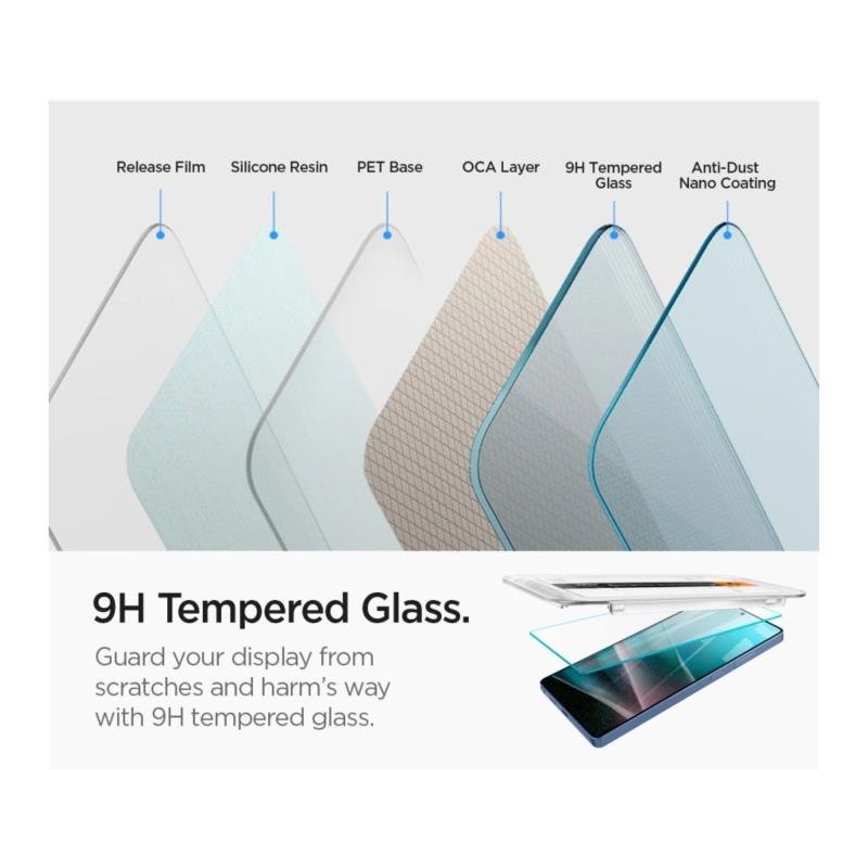 Tempered Glass Full Face Spigen Glas.tR EZ-FIT Samsung S938 Galaxy S25 Ultra 5G (2 τεμ.)
