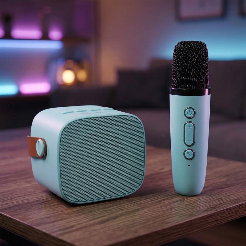 Φορητό Ηχείο Bluetooth Blavec WS-07 Karaoke Party με 2 Μικρόφωνα 5W Μπλε