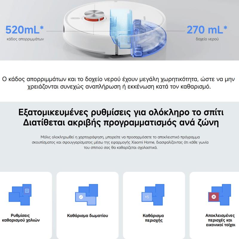 Ρομποτική Σκούπα - Σφουγγαρίστρα Xiaomi Robot S40 5200mAh Λευκό