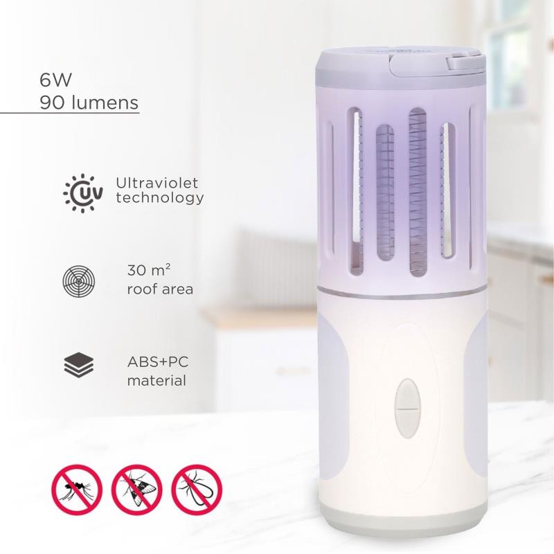 Φακός LED Navelis 6W 3xAA 90lm με Εντομοπαγίδα Λευκό