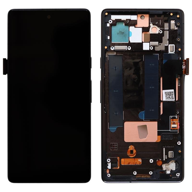 Touch Screen & Mid Frame for Google Pixel 7a 5G Black (OEM)
