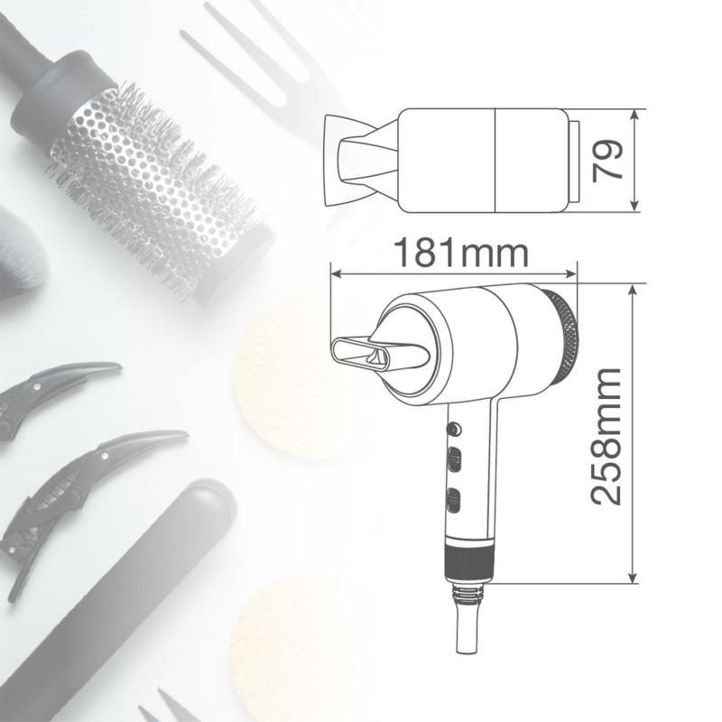Σεσουάρ Μαλλιών Väline Hixon Ionic 1800W με Διαχύτη Γκρι