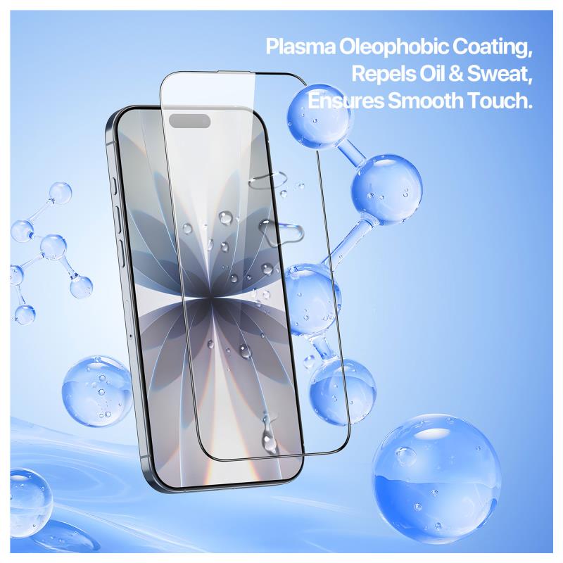Tempered Glass 2.5D Dux Ducis Apple iPhone 17 με Dust-free Auto Alignment Kit Roga Μαύρο (1 τεμ.)