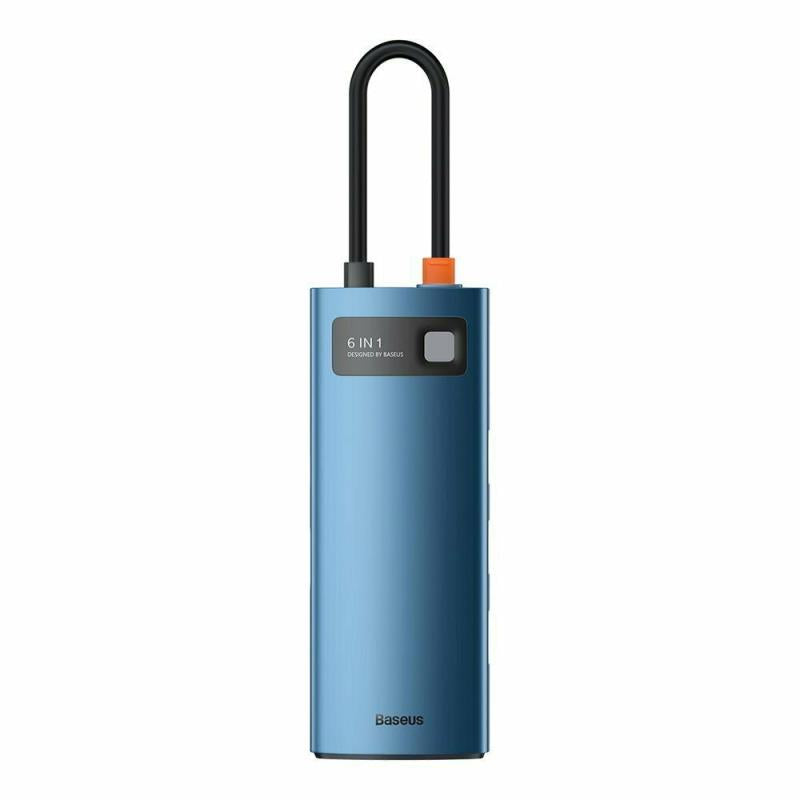 Hub USB C Baseus WKWG000003 6 σε 1 με RJ45 Metal Gleam Μπλε