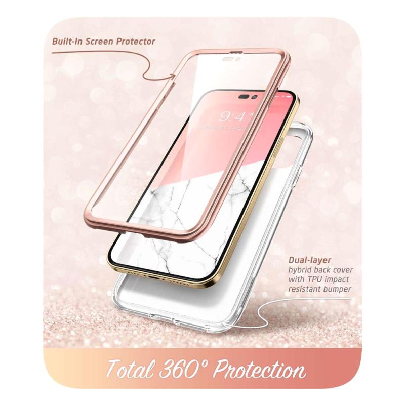 Θήκη Full Body Rugged Supcase Cosmo Apple iPhone 14 Pro Marble