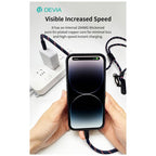 Καλώδιο Σύνδεσης USB 2.0 Woven Adjustable Lanyard Devia EC429 USB C σε Lightning PD 27W 1.6m Cable Pro5 Μαύρο