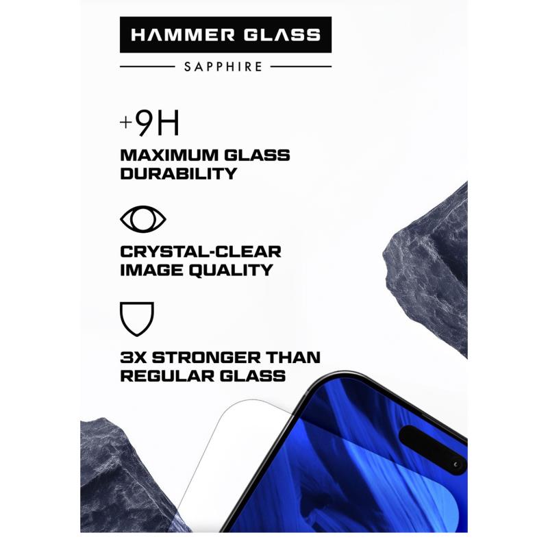 Tempered Glass Hammer Glass Apple iPhone 16 Pro Sapphire με Application Tool (1 τεμ.)