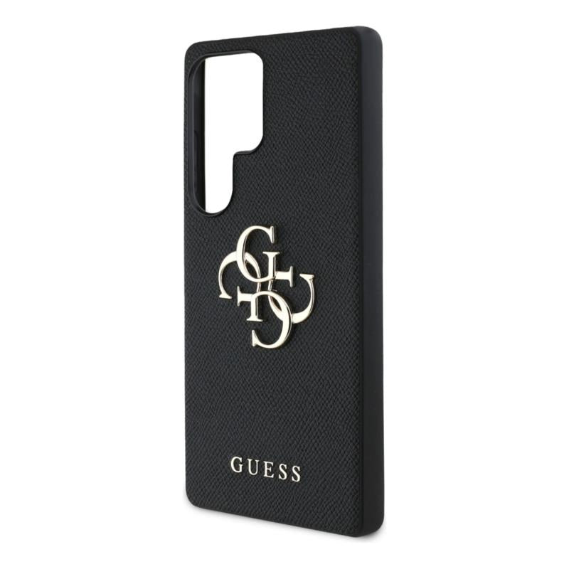 Θήκη PU Guess Samsung Galaxy S25 Ultra Hardcase Grained Big Logo 4G Μαύρο