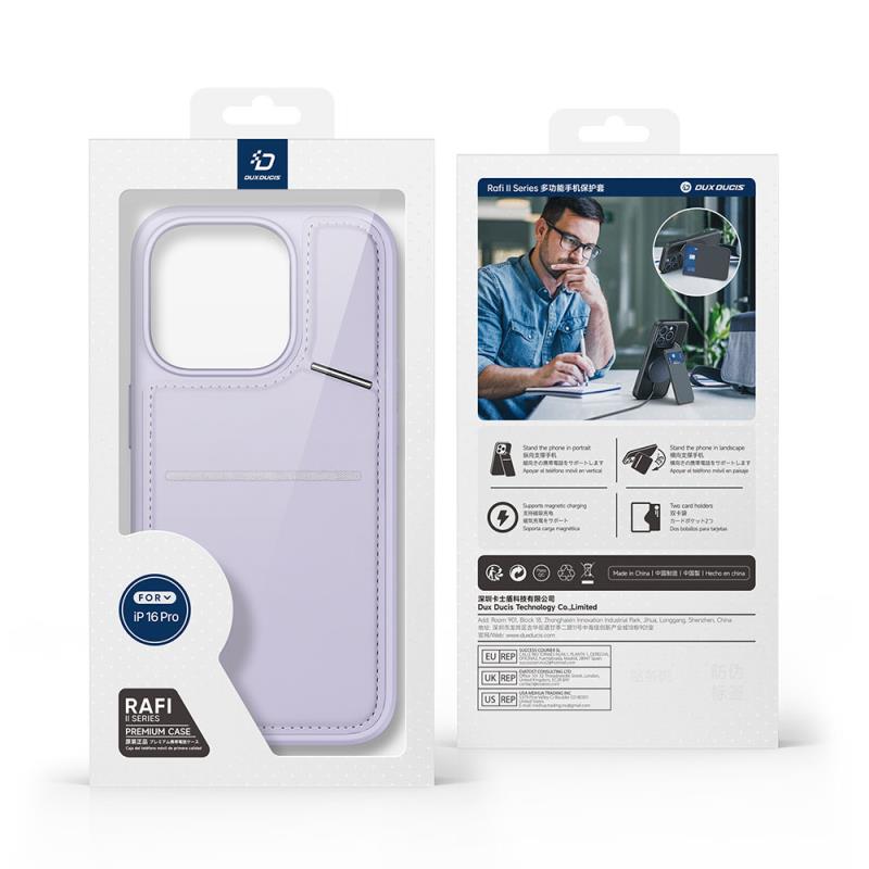 Θήκη Δερμάτινη Dux Ducis Apple iPhone 16 Pro Magnetic MagSafe με Stand Rafi II Μαύρο