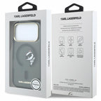 Θήκη PC/TPU Karl Lagerfeld Magsafe Apple iPhone 18 Pro/ 17 Pro IML Peekaboo Print & Metal Frame Choupette Μαύρο