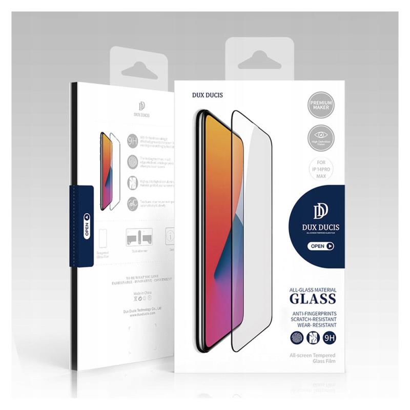 Tempered Glass Full Face Dux Ducis Apple iPhone 14 Pro Max Μαύρο (1 τεμ.)