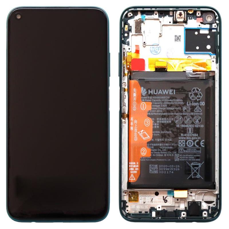 Screen with Middle Frame and Battery Huawei P40 Lite Green (Original)