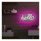Neon LED Forever Light FLNE15 HELLO (USB/Μπαταρίας & On/Off) Ροζ - Λευκό
