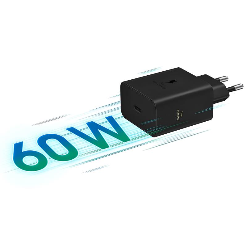 Φορτιστής Ταξιδίου Ταχείας Φόρτισης Samsung EP-T6010NBEG με Έξοδο USB C 60W 3A Μαύρο