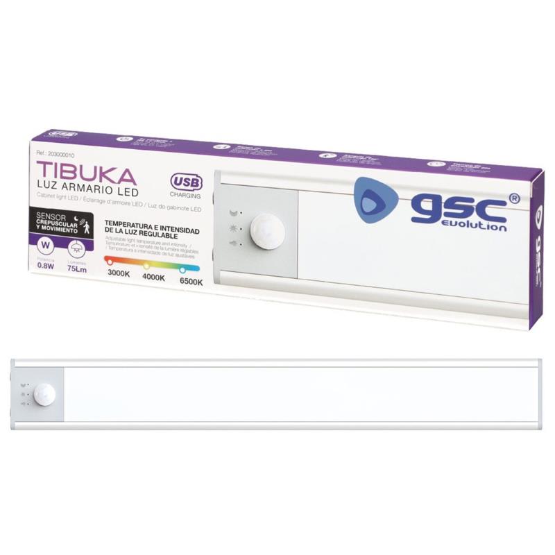 Φωτιστικό LED GSC Tibuka 20cm με Αισθητήρα Κίνησης 75lm 3000K έως 6500K Ασημί
