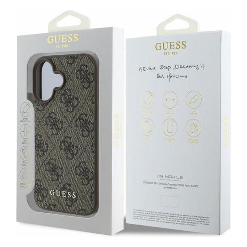 Θήκη PU Guess Apple iPhone 16 Hardcase Classic 4G Μαύρο