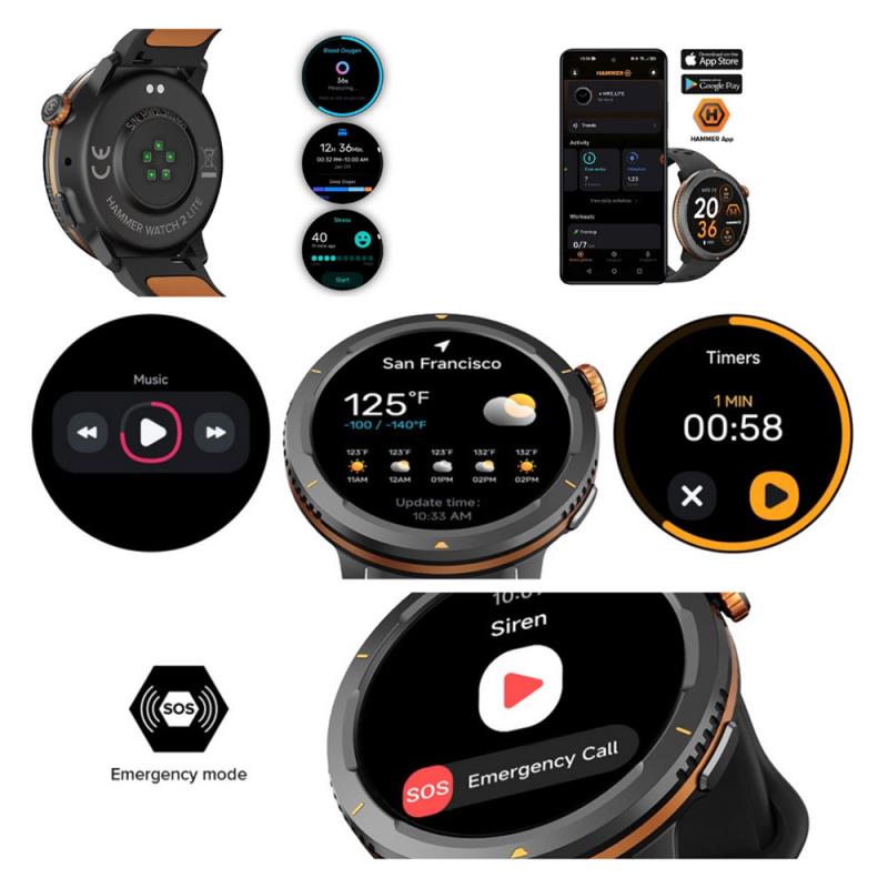 Smartwatch Hammer Watch 2 Lite 1.43" Μαύρο