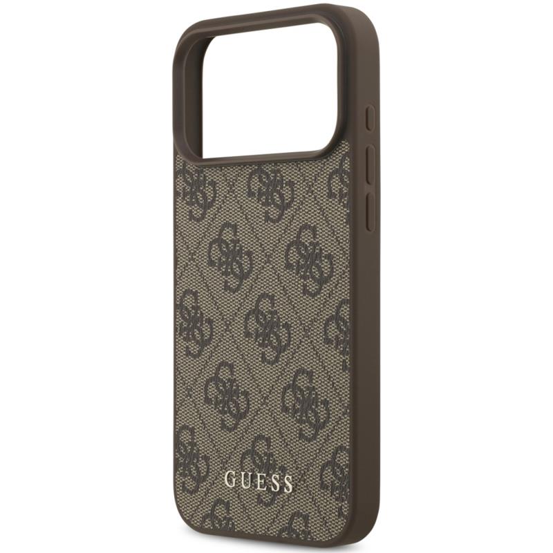 Θήκη TPU PC & Eco-Leather Guess Apple iPhone 18 Pro/ 17 Pro Hardcase Classic 4G Καφέ