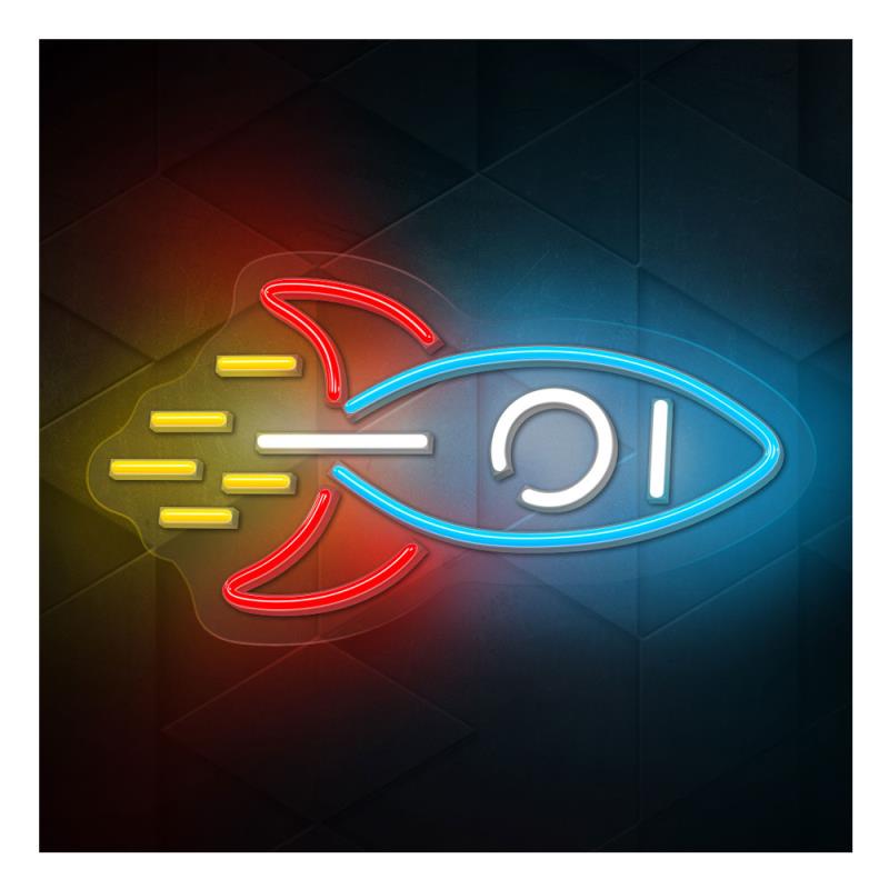 Neon Plexi Neolia NNE18 ROCKET (USB, On/Off & Dimmer) Πολύχρωμο