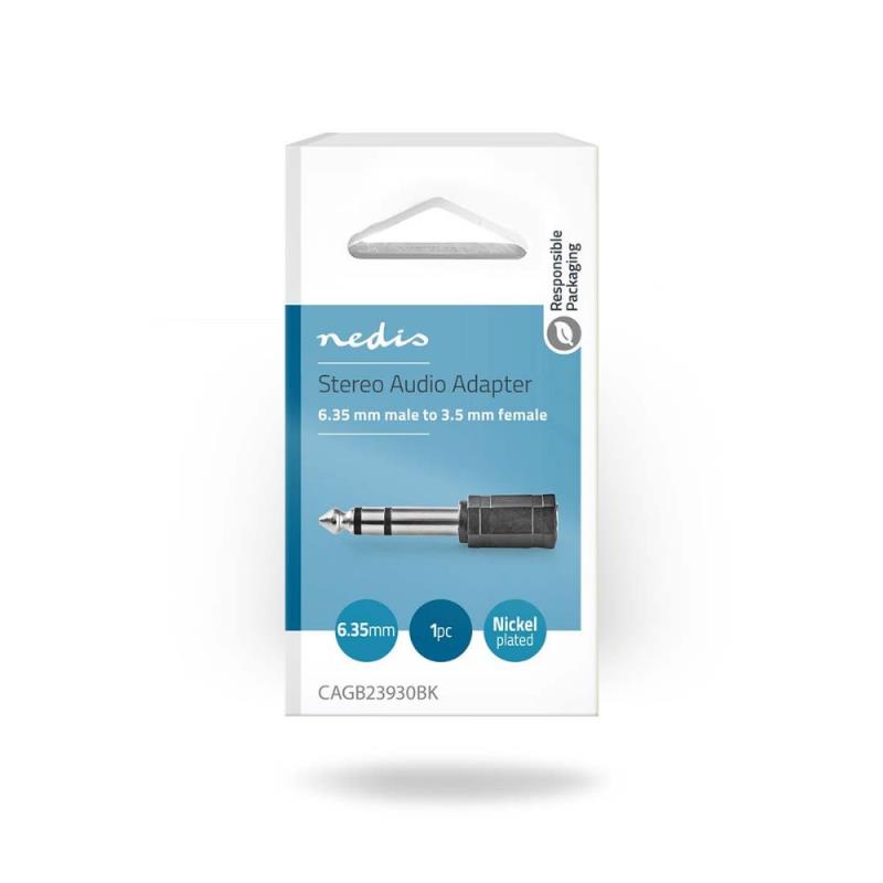Αντάπτορας Nedis 3.5mm Θηλυκό/6.3mm Αρσενικό Μαύρο