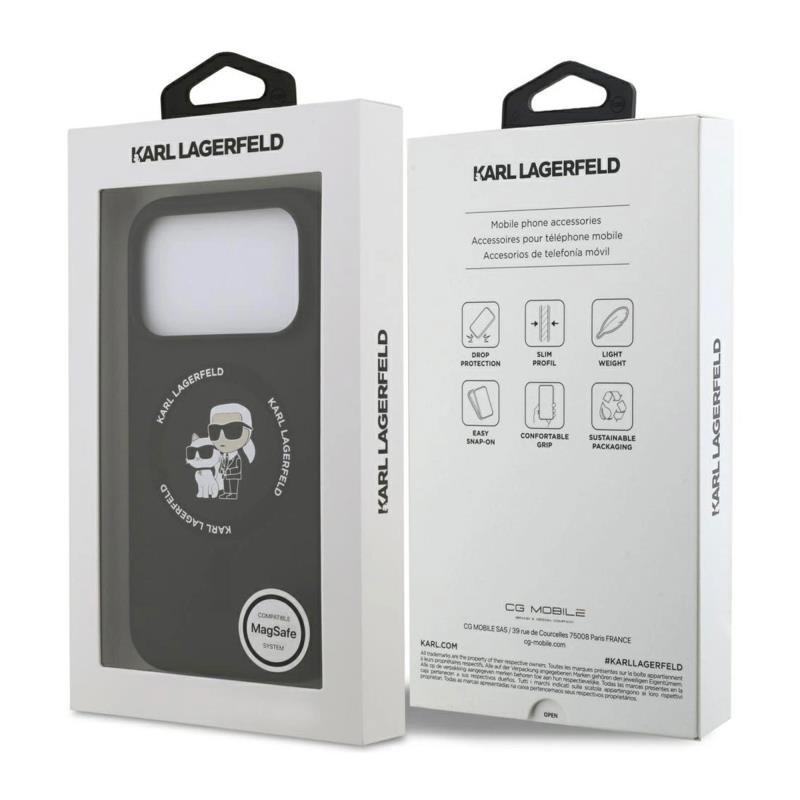 Θήκη Σιλικόνης Karl Lagerfeld Magsafe Apple iPhone 17 Pro Max Ring Karl & Choupette Μαύρο