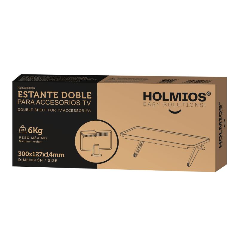 Ραφιέρα Holmios με 2 Βραχίονες για Αξεσουάρ Τηλεόρασης Μαύρο