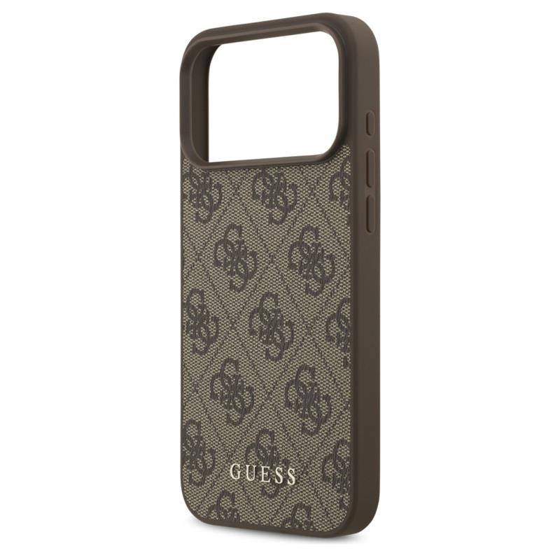 Θήκη PU Guess Apple iPhone 17 Pro Max Hardcase Classic Logo 4G Καφέ