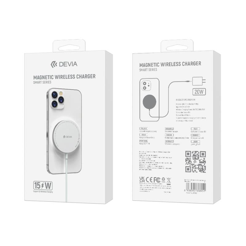 Ασύρματος Φορτιστής Devia EA239 15W για Smartphones Smart Ασημί