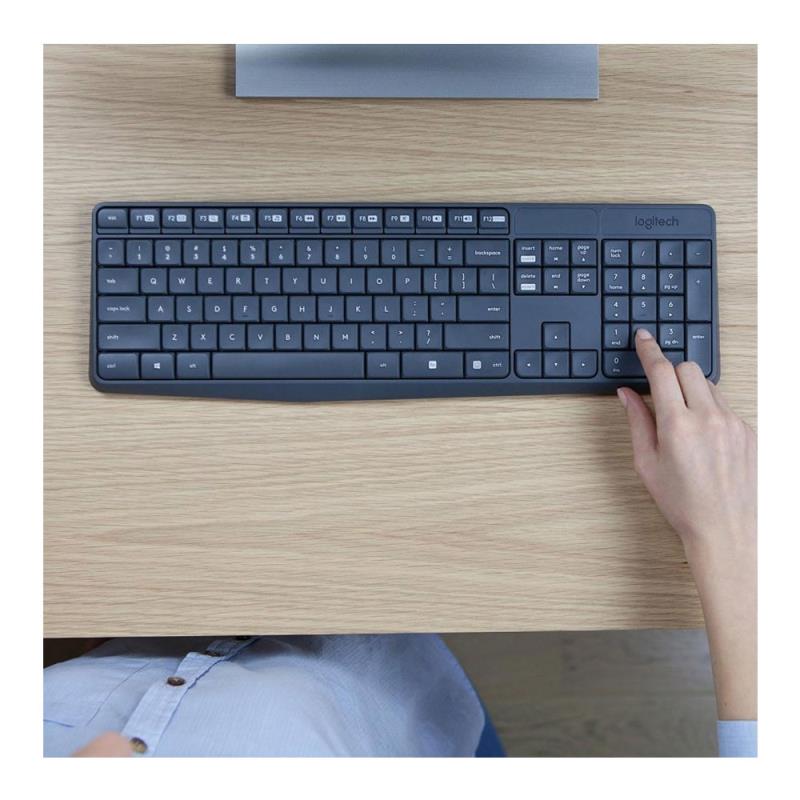 Σετ Ασύρματο Πληκτρολόγιο & Ποντίκι Logitech MK235 2in1 (Ελληνικό Πληκτρολόγιο) Μαύρο