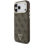 Θήκη PU Guess MagSafe Apple iPhone 18 Pro Max/ 17 Pro Max Leather Diamond Triangle 4G Καφέ