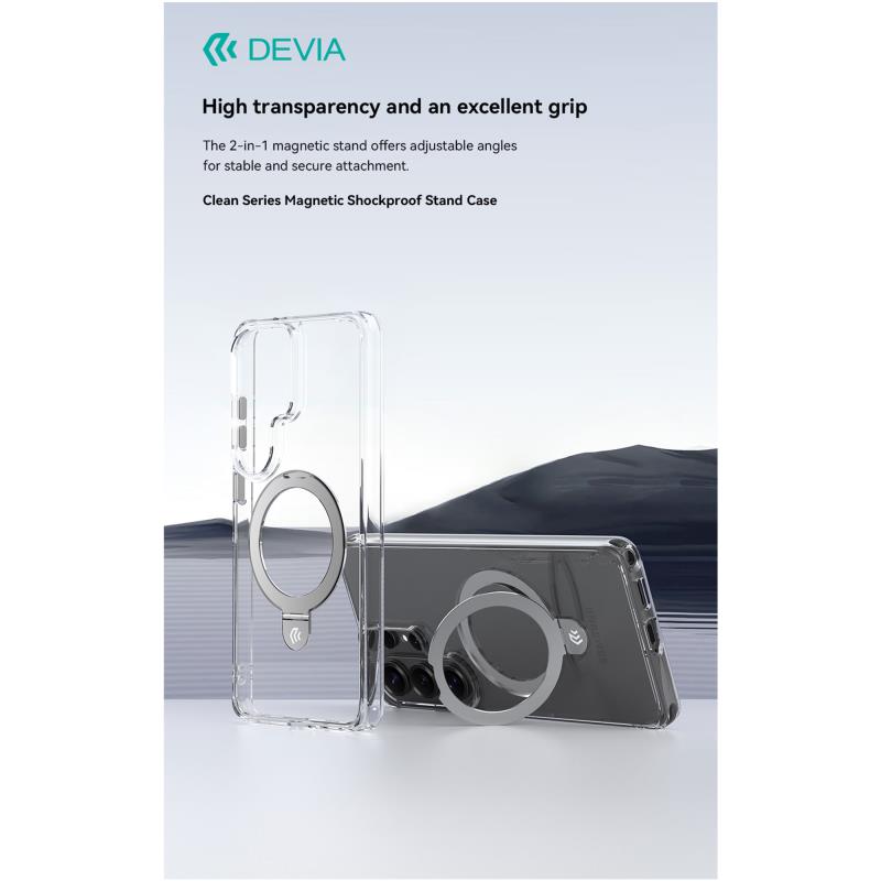 Θήκη TPU & PC Devia Samsung Galaxy S26 Ultra 5G Magnetic Shock Proof με Stand Clean Διάφανο