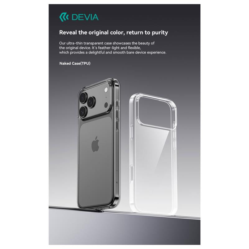 Θήκη TPU Devia Apple iPhone 17 Naked Διάφανο