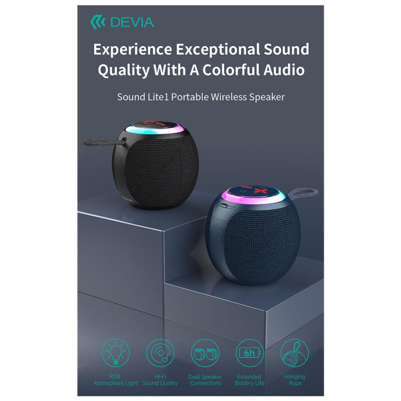 Φορητό Ηχείο Bluetooth Devia EM505 Sound Lite1 5W Μαύρο