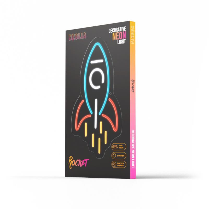 Neon Plexi Neolia NNE18 ROCKET (USB, On/Off & Dimmer) Πολύχρωμο