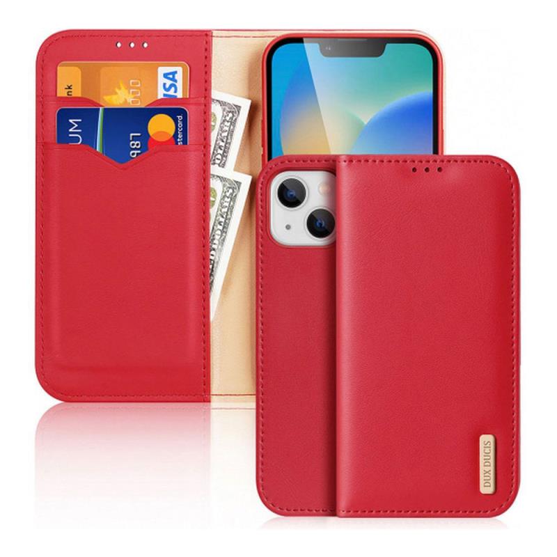 Θήκη Δερμάτινη Dux Ducis Hivo RFID Wallet Apple iPhone 15 Κόκκινο